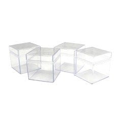 Mika Kutu Küp Kapaklı Şeffaf 5 x 5 x 5 Cm 12 Adet