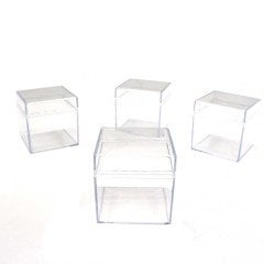 Mika Kutu Küp Kapaklı Şeffaf 5 x 5 x 5 Cm 12 Adet