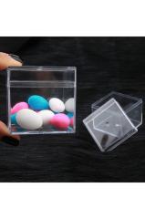 Mika Kutu Küp Kapaklı Şeffaf 5 x 5 x 5 Cm 12 Adet