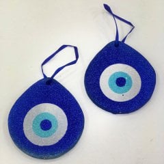 Nazar Boncuğu Strafor Köpükten Yapışkanlı 14x15cm Lacivert 2 Adet