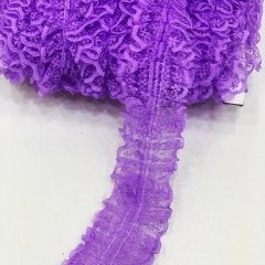 Lila Çift Taraflı Dantel Fırfır 4 cm 5 Metre