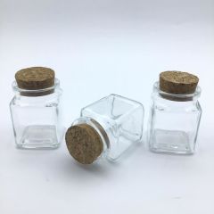 40cc Mantar Tıpalı Kare Şişe 4 Adet