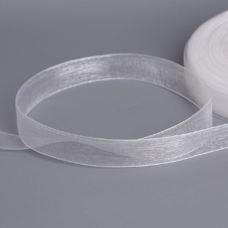 Organze Kurdele 1 Cm x 10 Metre Beyaz Süsleme Hediyelik