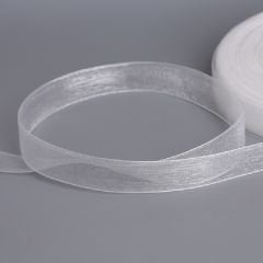 Organze Kurdele 1 Cm x 10 Metre Beyaz Süsleme Hediyelik