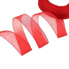 Organze  Kurdele 2 Cm 45 Metre Kırmızı Konsept Hediyelik Süsleme