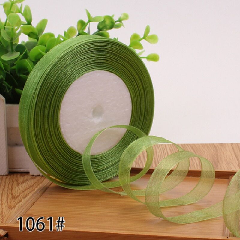 Organze  Kurdele 1 Cm 45 Metre Yeşil Konsept Hediyelik Süsleme