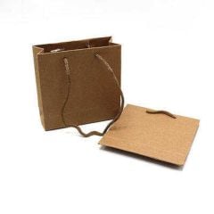 Kraft Karton Çanta İpli 10 x 10 cm Konsept Hediyelik Çanta 10 Adet
