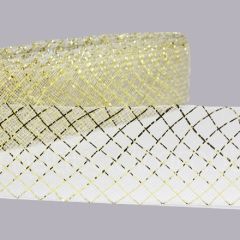 Gold Simli Baklavalı Gren Esnek Kurdela 4,5cm X 25metre