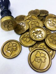 Gerçek Mühür Mumu Hazır Yonca Desenli Gold Kendinden Yapışkanlı 25 Adet