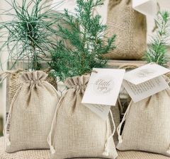 Konsept Hediyelik 12 x 18 cm Doğal Jüt Kese 10 Adet