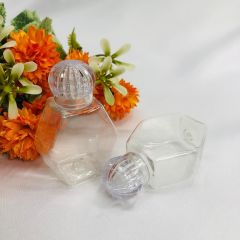 Plastik Pvc Mika Saray Kapaklı Altıgen Şişe 40 Cc