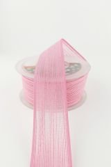 Keten Kurdele Nopeli Pembe 2,5 cm 20 Metre Süsleme Hediyelik Söz - Nişan - Nikah Şekeri Süsleme