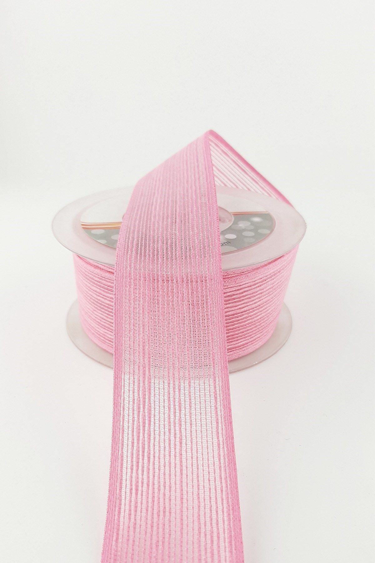 Keten Kurdele Nopeli Pembe 2,5 cm 20 Metre Süsleme Hediyelik Söz - Nişan - Nikah Şekeri Süsleme