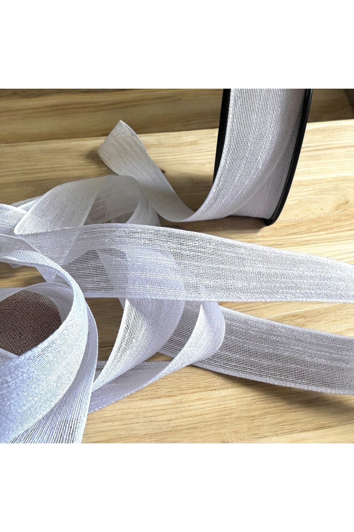Keten Kurdele Nopeli Beyaz 2,5 cm 20 Metre Süsleme Hediyelik Söz - Nişan - Nikah Şekeri Süsleme