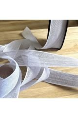Keten Kurdele Nopeli Beyaz 2,5 cm 20 Metre Süsleme Hediyelik Söz - Nişan - Nikah Şekeri Süsleme
