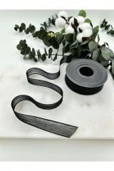 Keten Kurdele Nopeli Siyah 2,5 cm 20 Metre Süsleme Hediyelik Söz - Nişan - Nikah Şekeri Süsleme