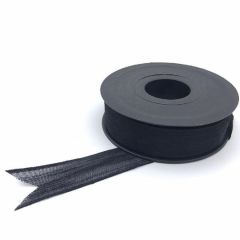 Keten Kurdele Nopeli Siyah 2,5 cm 20 Metre Süsleme Hediyelik Söz - Nişan - Nikah Şekeri Süsleme
