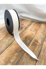 Keten Kurdele Nopeli Krem 2,5 cm 20 Metre Süsleme Hediyelik Söz - Nişan - Nikah Şekeri Süsleme