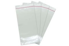 Bantlı Şeffaf Jelatin Poşet 7 x 14 cm Yapışkanlı Poşet 100 Adet