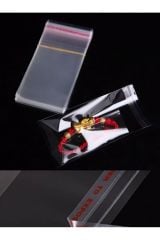 Bantlı Şeffaf Jelatin Poşet 7 x 14 cm Yapışkanlı Poşet 50 Adet