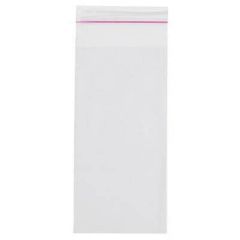 Bantlı Şeffaf Jelatin Poşet 6 x 14 cm Yapışkanlı Poşet 100 Adet