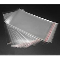 Bantlı Şeffaf Jelatin Poşet 8 x 14 cm Yapışkanlı Poşet 100 Adet