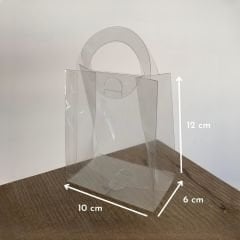 Asetat Çanta Şeffaf Çanta 12x10x6 cm 10 Adet Konsept Hediyelik Asetat Çanta
