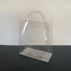 Asetat Çanta Büyük Şeffaf Çanta 16x14x7 cm 10 Adet Konsept Hediyelik Çanta