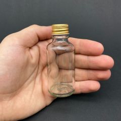 Cam Kolonya Şişesi 30cc Gold Kapaklı Shot Şişesi
