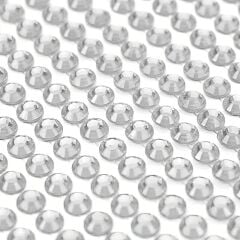 Kendinden Yapışkanlı Kristal Süsleme Taşları Sticker Gümüş Metalik 6mm Boncuk 500 Adet Süsleme