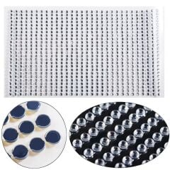 Kendinden Yapışkanlı Kristal Süsleme Taşları Sticker Gümüş Metalik 6mm Boncuk 500 Adet Süsleme