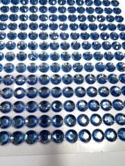 Kendinden Yapışkanlı Kristal Süsleme Taşları Sticker Mavi 6mm Boncuk 500 Adet Süsleme