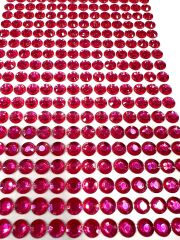 Kendinden Yapışkanlı Kristal Süsleme Taşları Sticker Açık Kırmızı 6mm Boncuk 500 Adet Süsleme
