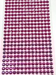 Kendinden Yapışkanlı Kristal Süsleme Taşları Sticker Pembe 6mm Boncuk 500 Adet Süsleme