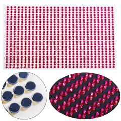 Kendinden Yapışkanlı Kristal Süsleme Taşları Sticker Pembe 6mm Boncuk 500 Adet Süsleme