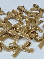 Jüt Kurdele İncili Kenarı Gold Simli Hazır Fiyonk 20 Adet Süsleme Konsept Hediyelik