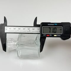 50cc Köşeli Çizgili Cam Kolonya Şişe Mika Saray Kapaklı
