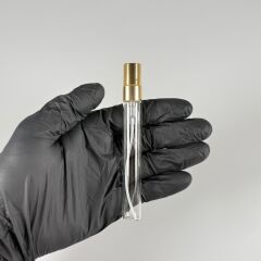 15cc Kalem Fısfıs Sprey Cam Şişe Gold Metal Kapaklı  1 Adet Kolonya Parfüm Şişesi Konsept Hediyelik