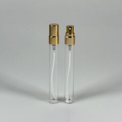 15cc Kalem Fısfıs Sprey Cam Şişe Gold Metal Kapaklı  1 Adet Kolonya Parfüm Şişesi Konsept Hediyelik