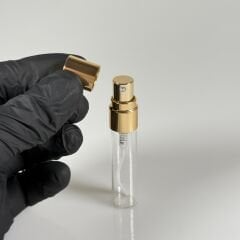 5cc Kalem Fısfıs Sprey Cam Şişe Gold Metal Kapaklı  1 Adet Kolonya Parfüm Şişesi Konsept Hediyelik