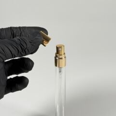 15cc Kalem Fısfıs Sprey Cam Şişe Gold Metal Kapaklı  10  Adet Kolonya Parfüm Şişesi Konsept Hediyelik