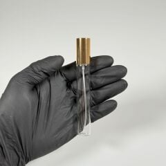 15cc Kalem Fısfıs Sprey Cam Şişe Gold Metal Kapaklı  10  Adet Kolonya Parfüm Şişesi Konsept Hediyelik