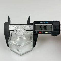 50cc Basık Altıgen Cam Kolonya Şişesi Mika Kristal Kapaklı Nikah Şekeri Konsept Hediyelik