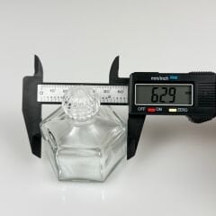 50cc Basık Altıgen Cam Kolonya Şişesi Mika Kristal Kapaklı Nikah Şekeri Konsept Hediyelik