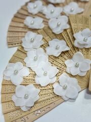 İncili Islak Ortanca Yapay Hazır Çiçek Beyaz 25 Adet Dekoratif Konsept Hediyelik Süsleme