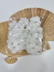 İncili Islak Ortanca Yapay Hazır Çiçek Beyaz 25 Adet Dekoratif Konsept Hediyelik Süsleme