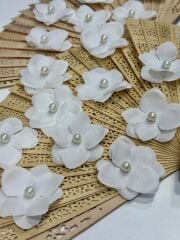 İncili Islak Ortanca Yapay Hazır Çiçek Beyaz 25 Adet Dekoratif Konsept Hediyelik Süsleme