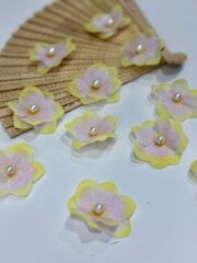 İncili Islak Ortanca Yapay Hazır Çiçek Sarı 25 Adet Dekoratif Konsept Hediyelik Süsleme