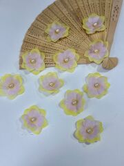 İncili Islak Ortanca Yapay Hazır Çiçek Sarı 25 Adet Dekoratif Konsept Hediyelik Süsleme