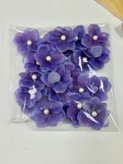 İncili Islak Ortanca Yapay Hazır Çiçek Mor 25 Adet Dekoratif Konsept Hediyelik Süsleme